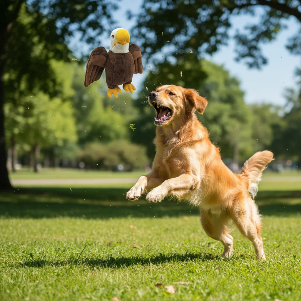 Large Bald Eagle Dog Toys Resistant Indestructible Plush Big Sound Dog Toy With Squeaker Small Raw Dogs Chew Puppy Pet Supplies