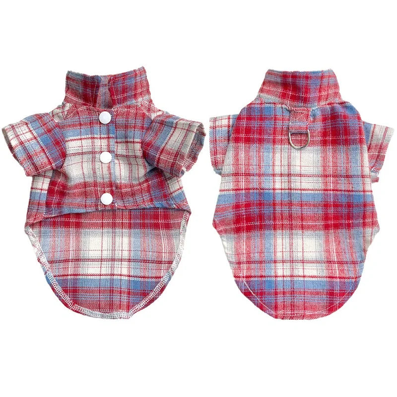Fashion Dog Clothes Classical Plaid Dog Shirt Autumn Puppy Vest Cute Soft Cat Shirt Pet Costumes Chihuahua Yorkies Dog Supplies