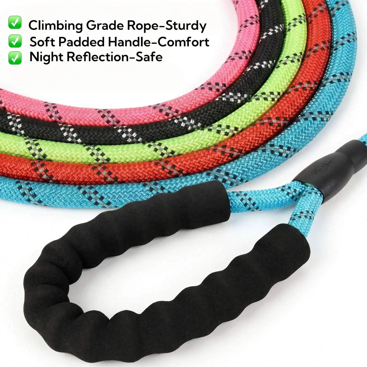 1-3m Reflective Dog Leash With Soft Padded Handle Heavy Duty Traction Rope For Small Dogs Enhance Safety Night Walk Pet Leash
