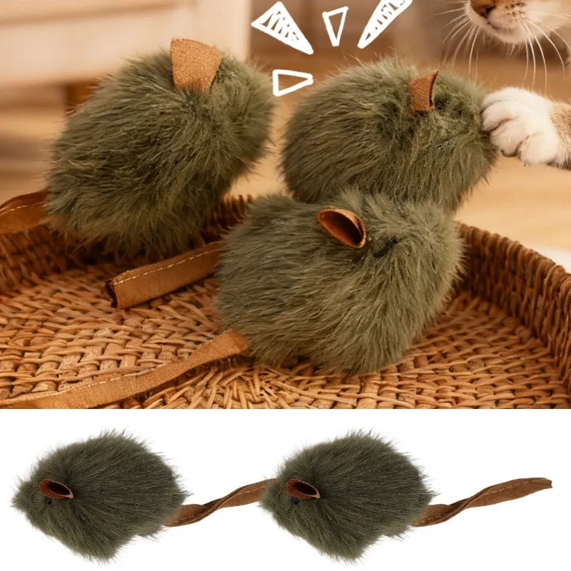 Interactive Mouse Cat Toys Funny Plush Toy Pet Squeaky Imitation Mice Toy Bite-resistant Kitten Supplies Pet Interactive Product