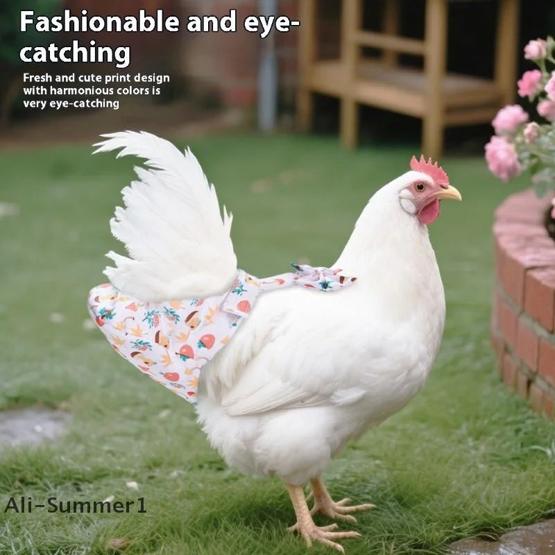 【E】1/2Pcs Cute Cartoon Fashion Chicken Duck Vest Diaper Hen Belt Pet Traction Rope Set Comfortable Leads Pet Poultry Supplies