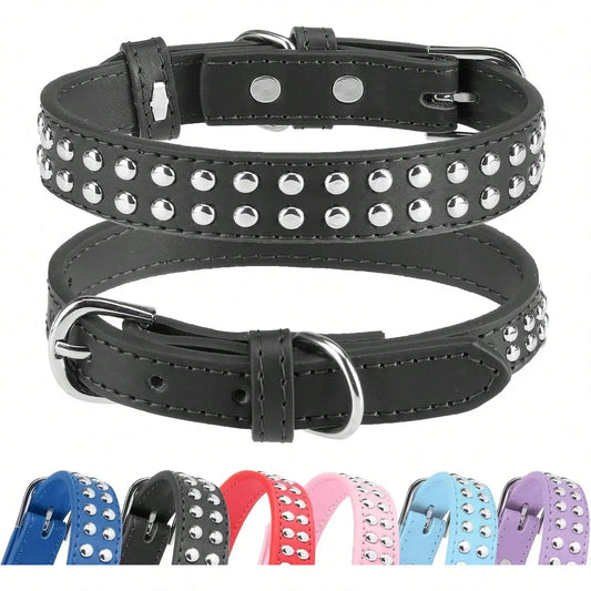1 Piece Anti-Bite Rivet Pet Collar Medium And Large Aggressive Dogs Dog Leash French Bulldog Collar