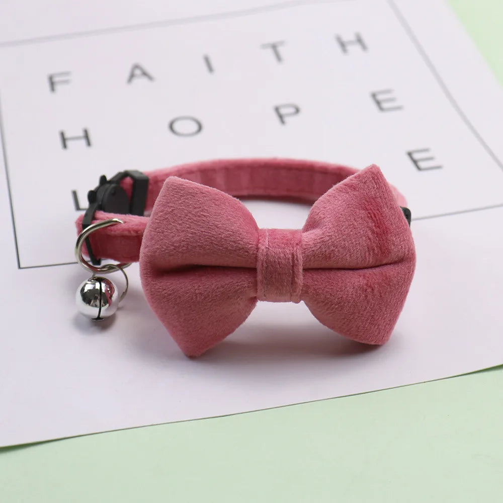 Pet Collars Pet Bow Bell Collars Cute Cat Collars Pets Supplies Multicolor Adjustable Pets Dressing Tool Pet Accessories Cats