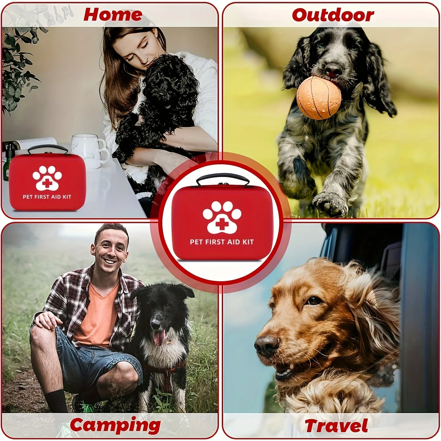 Pet First Aid Kit Multi-purpose Emergency Medical Portable Cat and Dog Medical Bag Outdoor Home Emergency edc Camping Hiking