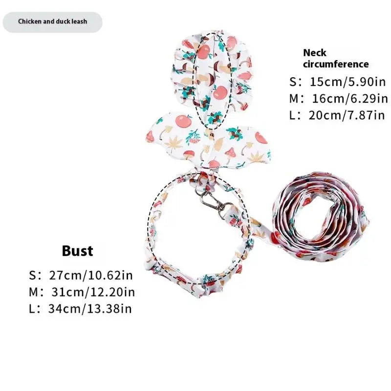【E】1/2Pcs Cute Cartoon Fashion Chicken Duck Vest Diaper Hen Belt Pet Traction Rope Set Comfortable Leads Pet Poultry Supplies
