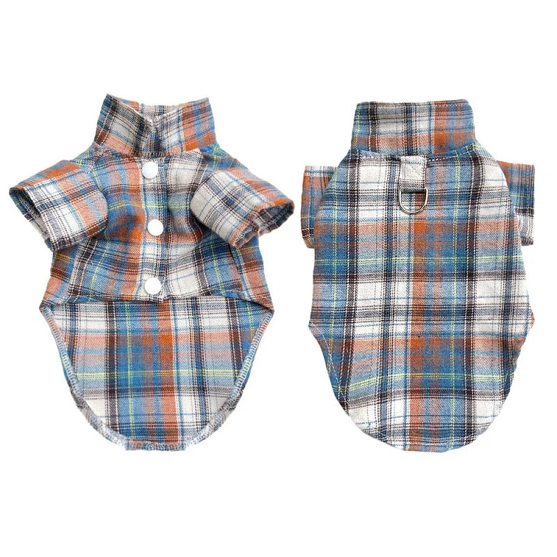 Fashion Dog Clothes Classical Plaid Dog Shirt Autumn Puppy Vest Cute Soft Cat Shirt Pet Costumes Chihuahua Yorkies Dog Supplies