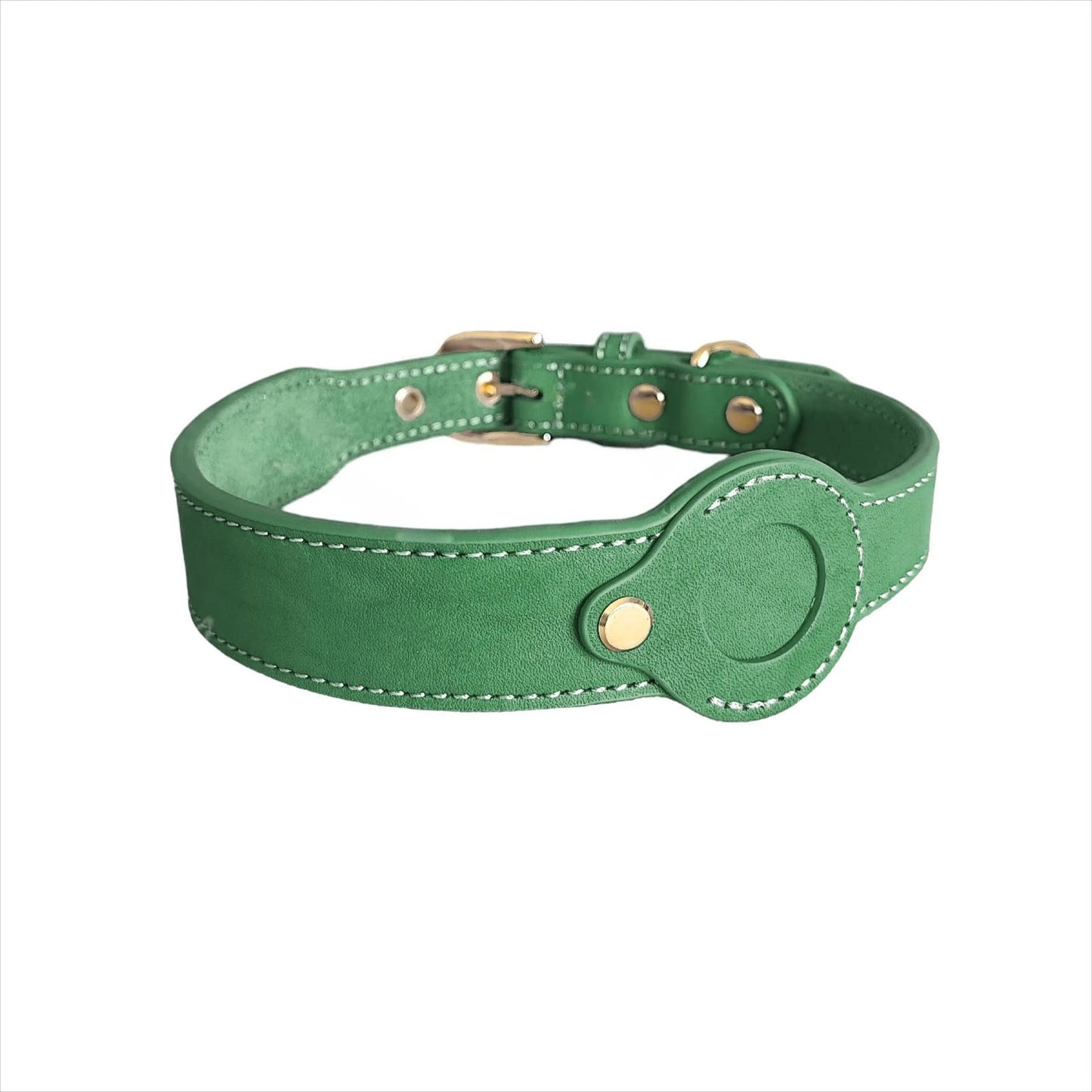 Leather collar locator collar pet dog collar tracking Full grain cowhide detachable