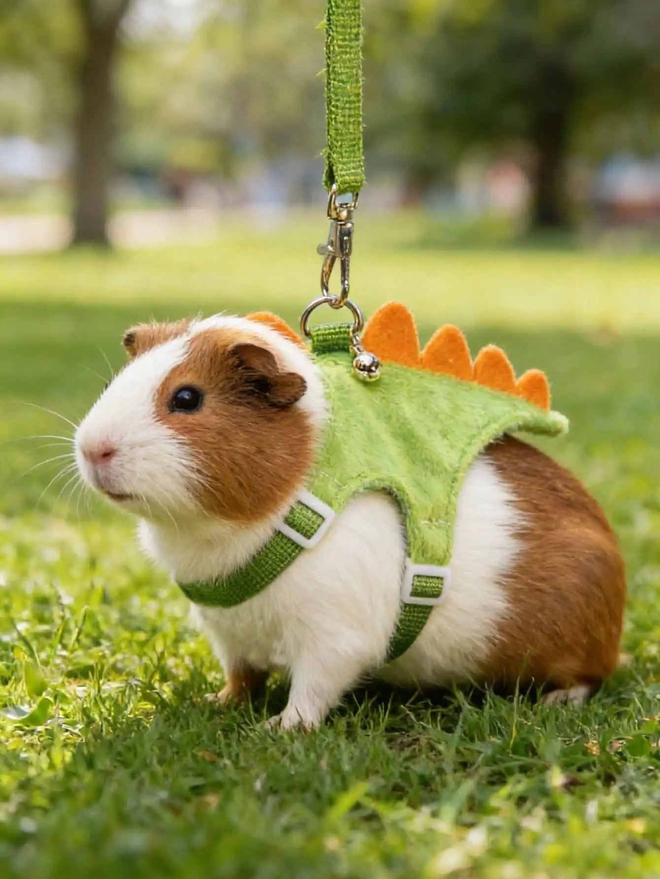 Cute Dinosaur Adjustable Harness And Leash Set For Small Pets Ferret Guinea Pig Hamster Lizard Outdoor Walking