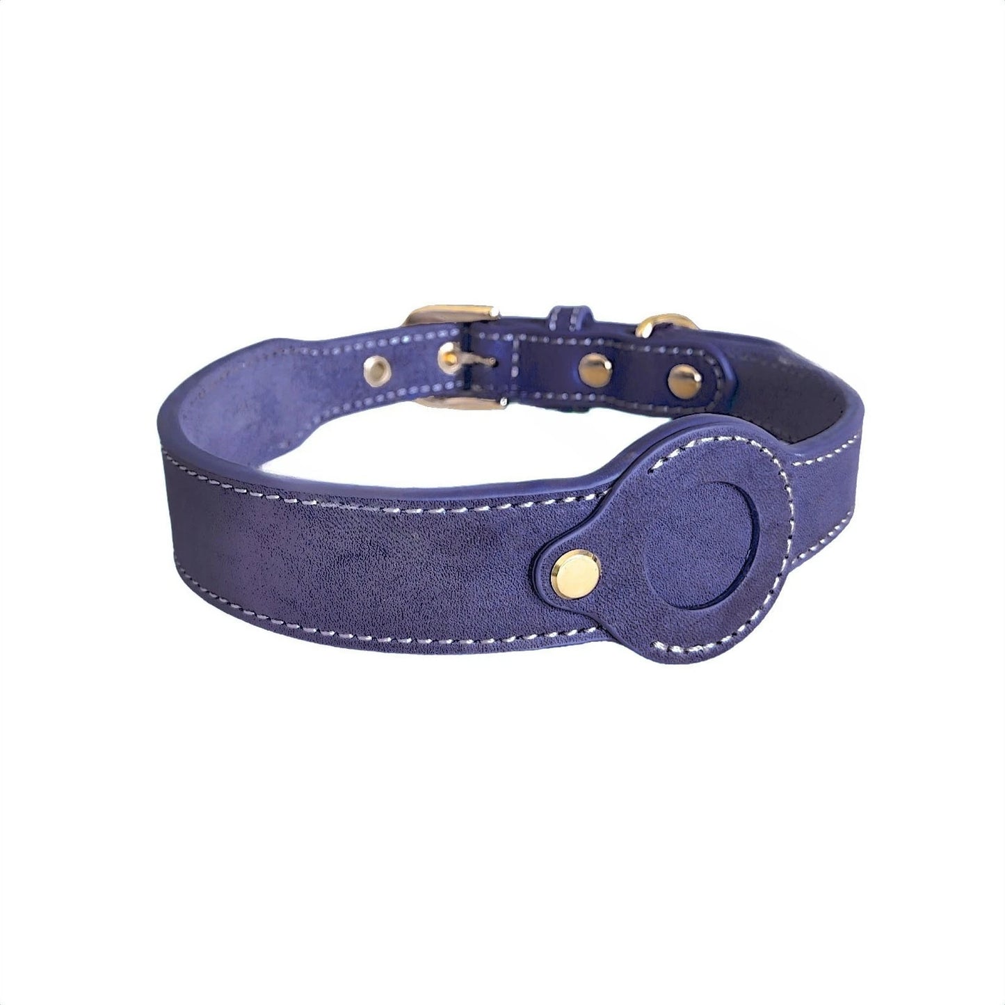 Leather collar locator collar pet dog collar tracking Full grain cowhide detachable