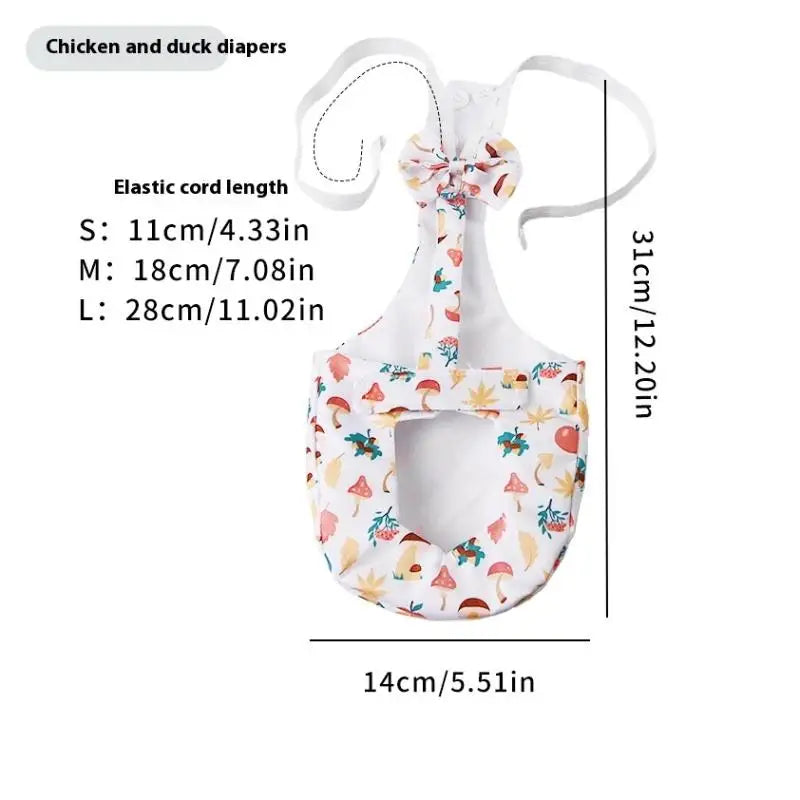 【E】1/2Pcs Cute Cartoon Fashion Chicken Duck Vest Diaper Hen Belt Pet Traction Rope Set Comfortable Leads Pet Poultry Supplies