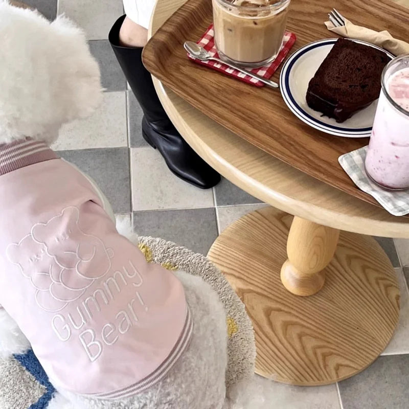Fashion Dog Clothes Spring Dog Baseball Uniform Cartoon Embroidery Puppy Overcoat Cat Jacket Coat Pet Costumes Chihuahua Clothes