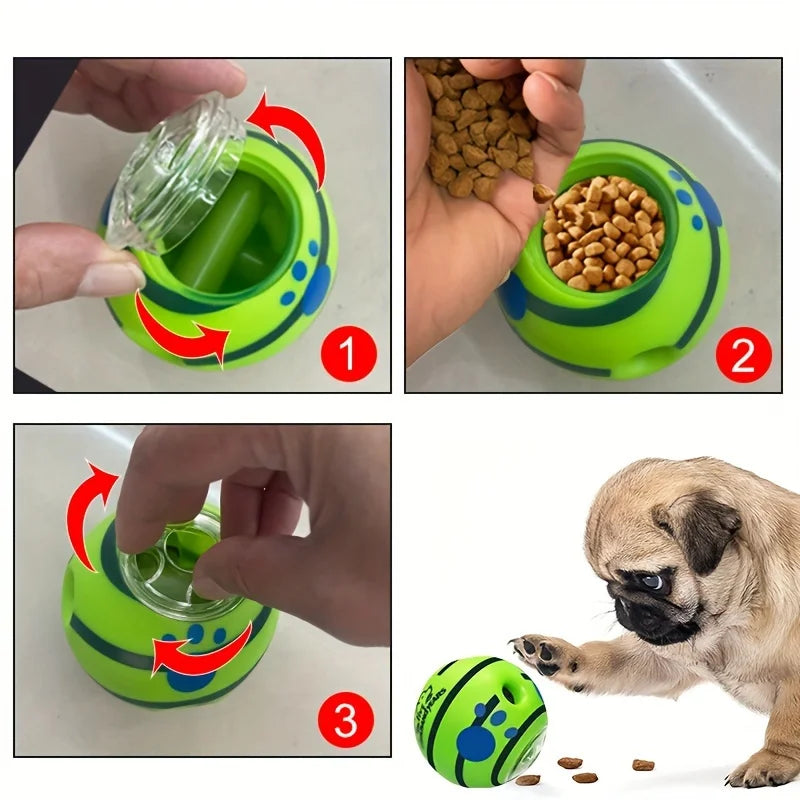 Interactive Dog Ball Toys, 2-Pack – Durable Squeaky Plastic Balls for All Dog Breeds & Sizes, No Batteries Needed – Pet Treat Dispenser Toys for Boredom Relief, Foraging and Training