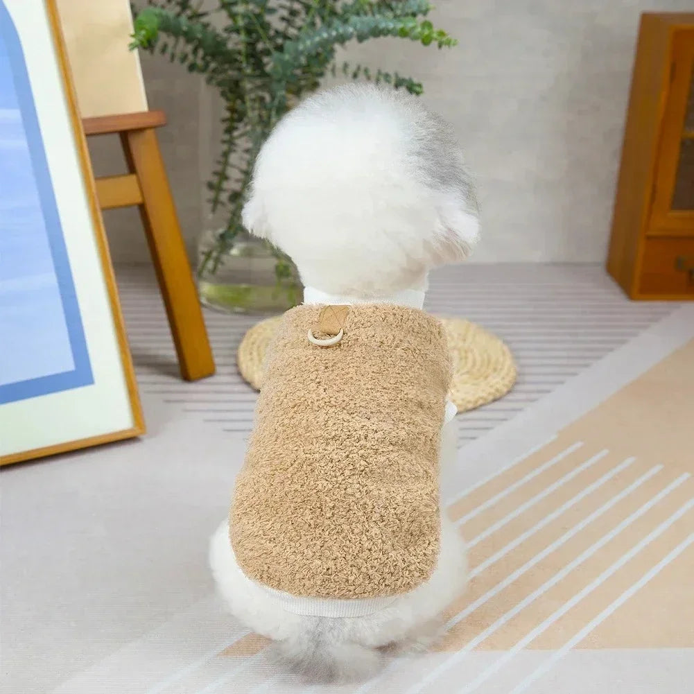 Winter Warm Plush Pet Vest: Jacket/Sweater for Small-Medium Dogs & Cats