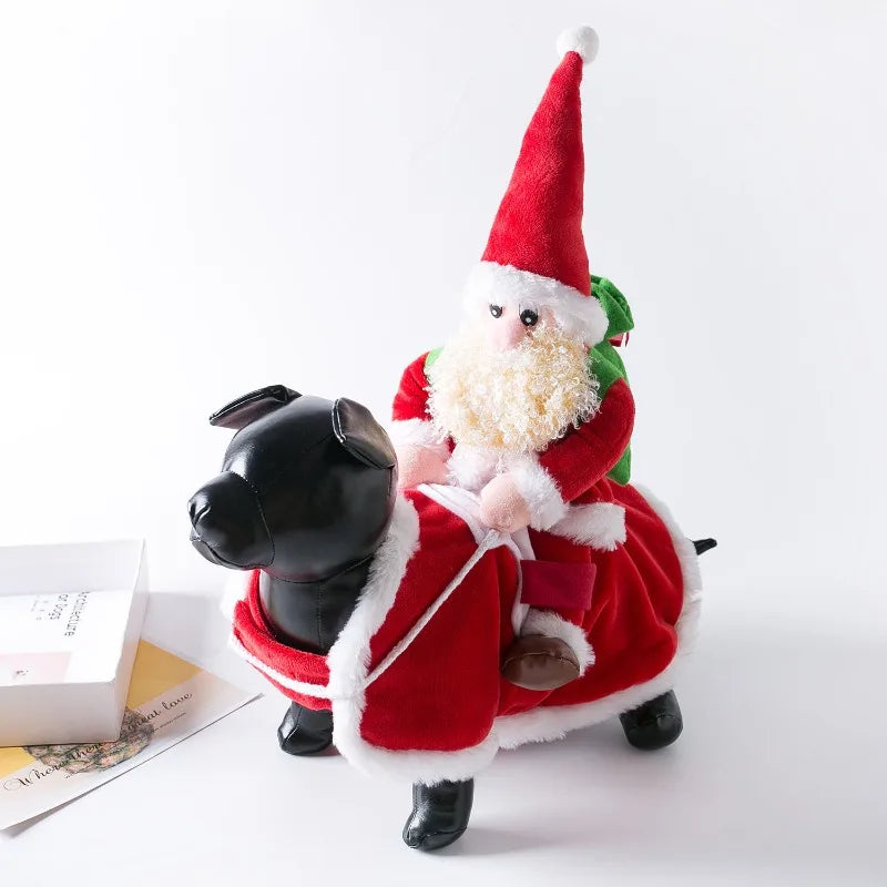 Christmas Reindeer Styling, Santa Claus Pet Clothing, Dog Holiday Party Cycling Clothing, Christmas Themed Pet Holiday Clothing