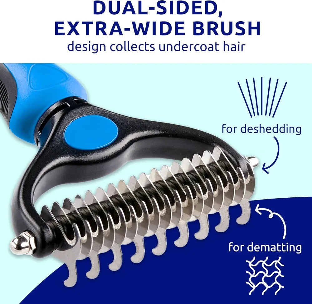 Double-Sided Deshedding Brush for Dogs and Cats – Grooming Tool for Long and Short Hair