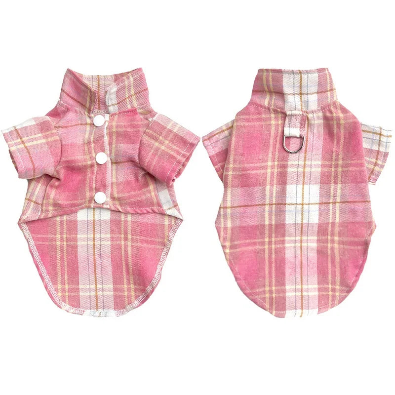 Fashion Dog Clothes Classical Plaid Dog Shirt Autumn Puppy Vest Cute Soft Cat Shirt Pet Costumes Chihuahua Yorkies Dog Supplies