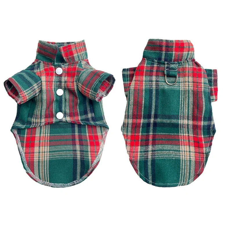 Fashion Dog Clothes Classical Plaid Dog Shirt Autumn Puppy Vest Cute Soft Cat Shirt Pet Costumes Chihuahua Yorkies Dog Supplies