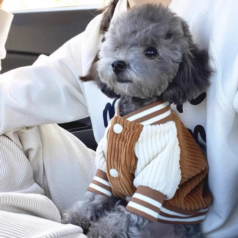 Fashion Dog Clothes Spring Dog Baseball Uniform Cartoon Embroidery Puppy Overcoat Cat Jacket Coat Pet Costumes Chihuahua Clothes