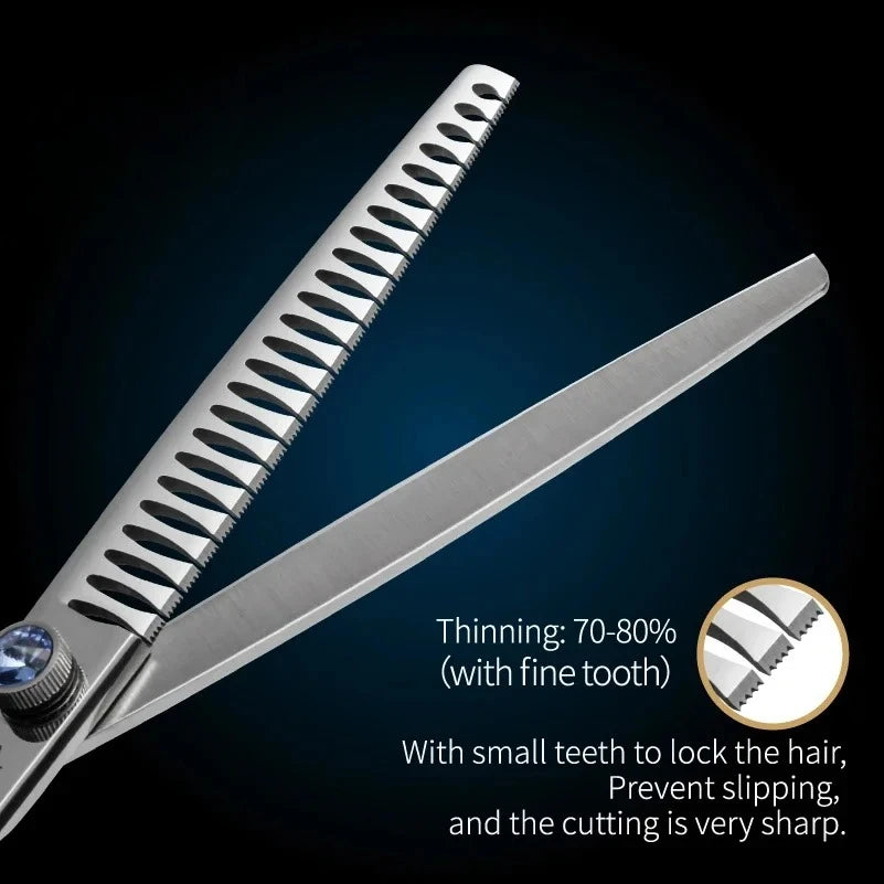 Fenice 7.0/7.5/8.0inch Professional Pet Grooming Scissors Dog Beauty Scissor Chunkers Pet Items Dogs Thinning Scissors Groomer