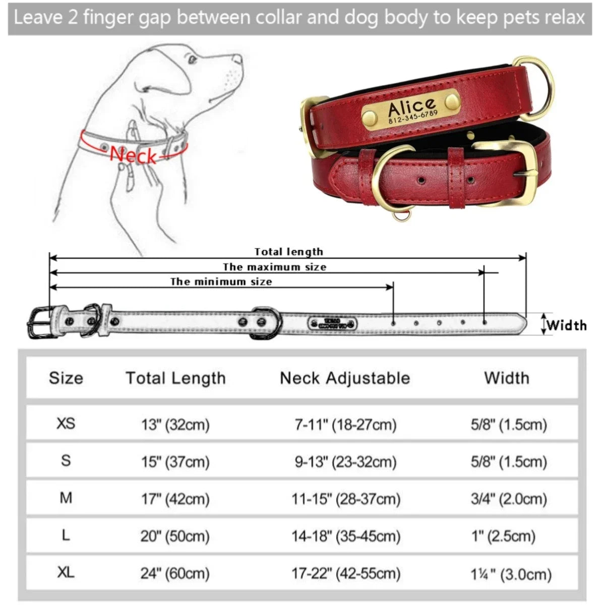 Personalized Leash Custom Dog Collar PU Leather Pet Dog Tag Collars Free Engraved Nameplate For Small Medium Large Dogs Pitbull