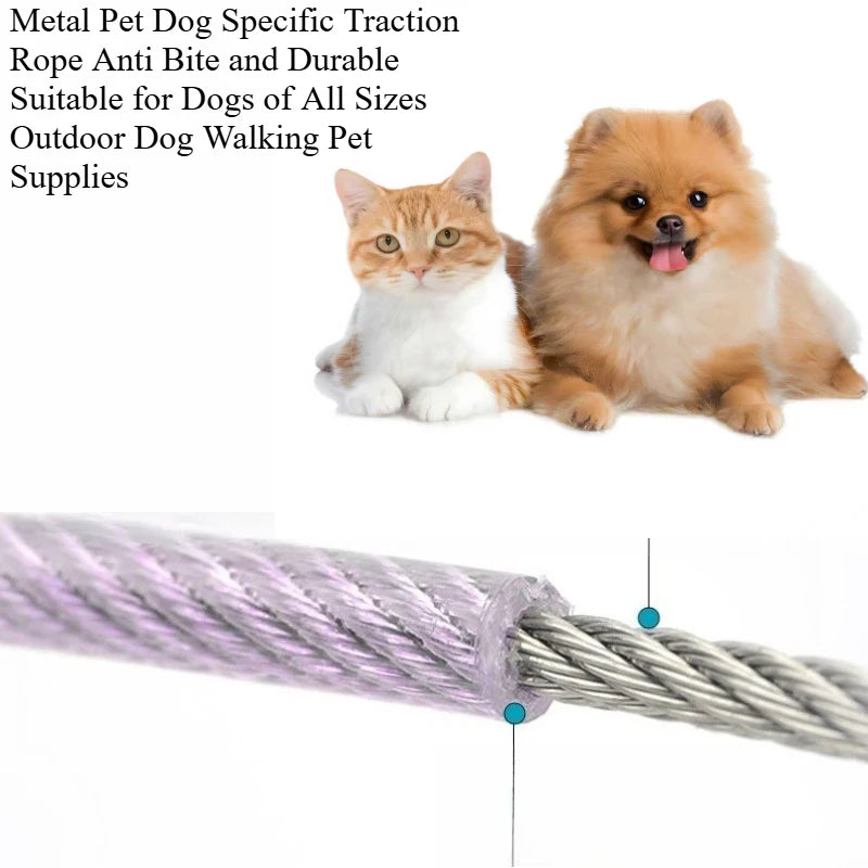 New Metal Pet Dog Specific Traction Rope Anti Bite and Durable Suitable for Dogs of All Sizes Outdoor Dog Walking Pet Supplies