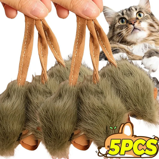Interactive Mouse Cat Toys Funny Plush Toy Pet Squeaky Imitation Mice Toy Bite-resistant Kitten Supplies Pet Interactive Product