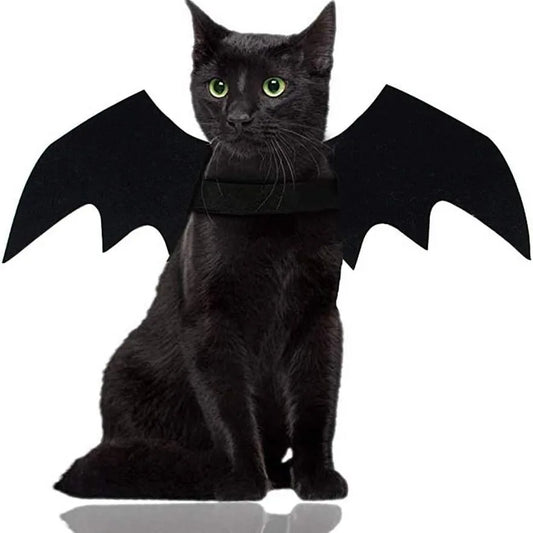 Cute Cat Cosplay Costume Black Bat Wings Safety Belt Role Playing Pet Cat Dog Halloween Party Decoration Supplies