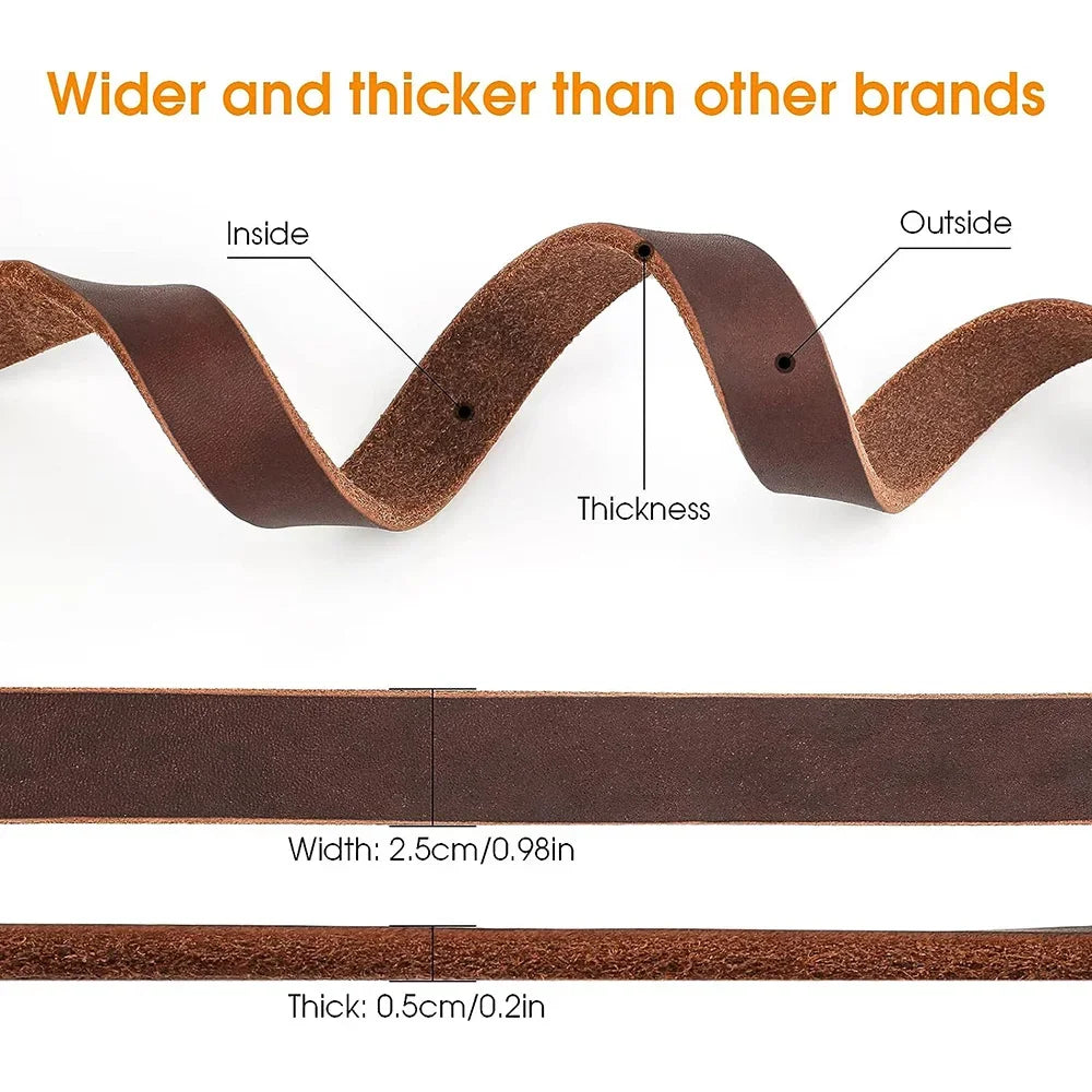 Leather Heavy Duty Dog Leash Upgrade Widen Braided Dog Leash Brown Training Leather Pet Leash Suitable for Medium and Large Dogs