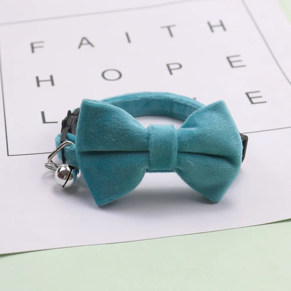 Pet Collars Pet Bow Bell Collars Cute Cat Collars Pets Supplies Multicolor Adjustable Pets Dressing Tool Pet Accessories Cats