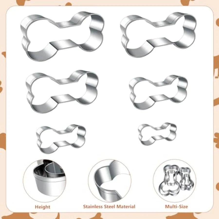 Dog treats cutters set 6 pieces dog cookie cutter sets with different sizes mini small medium big cut out for homemade treats a