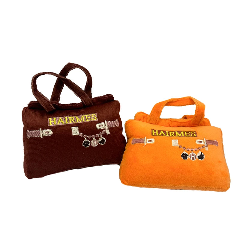 Luxury Desigenr Handbag Dog Toys Plush Squeaky Pet Accessory Puppy Chewing Bite Toy