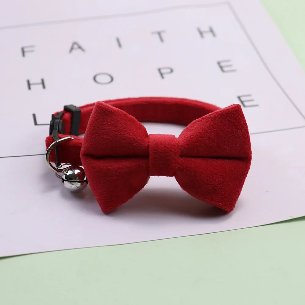 Pet Collars Pet Bow Bell Collars Cute Cat Collars Pets Supplies Multicolor Adjustable Pets Dressing Tool Pet Accessories Cats