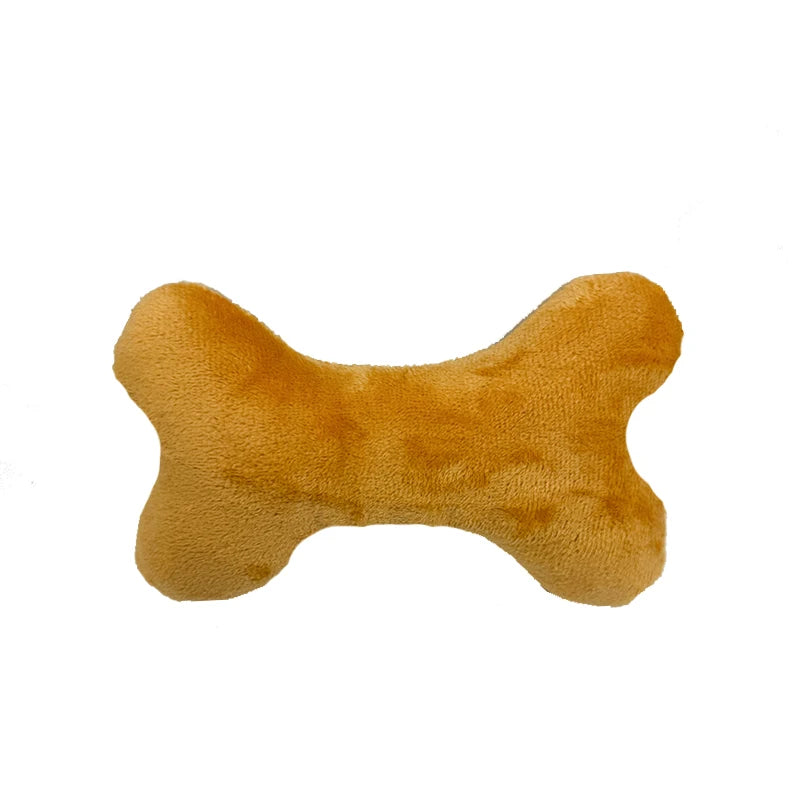 Fashion Designer Cotton Interactive Bite Dog Toys Luxury Holiday Birthday Dog Bone Toy Wither Squeaker