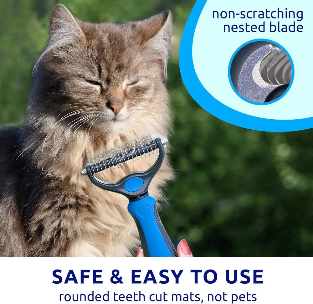 Double-Sided Deshedding Brush for Dogs and Cats – Grooming Tool for Long and Short Hair