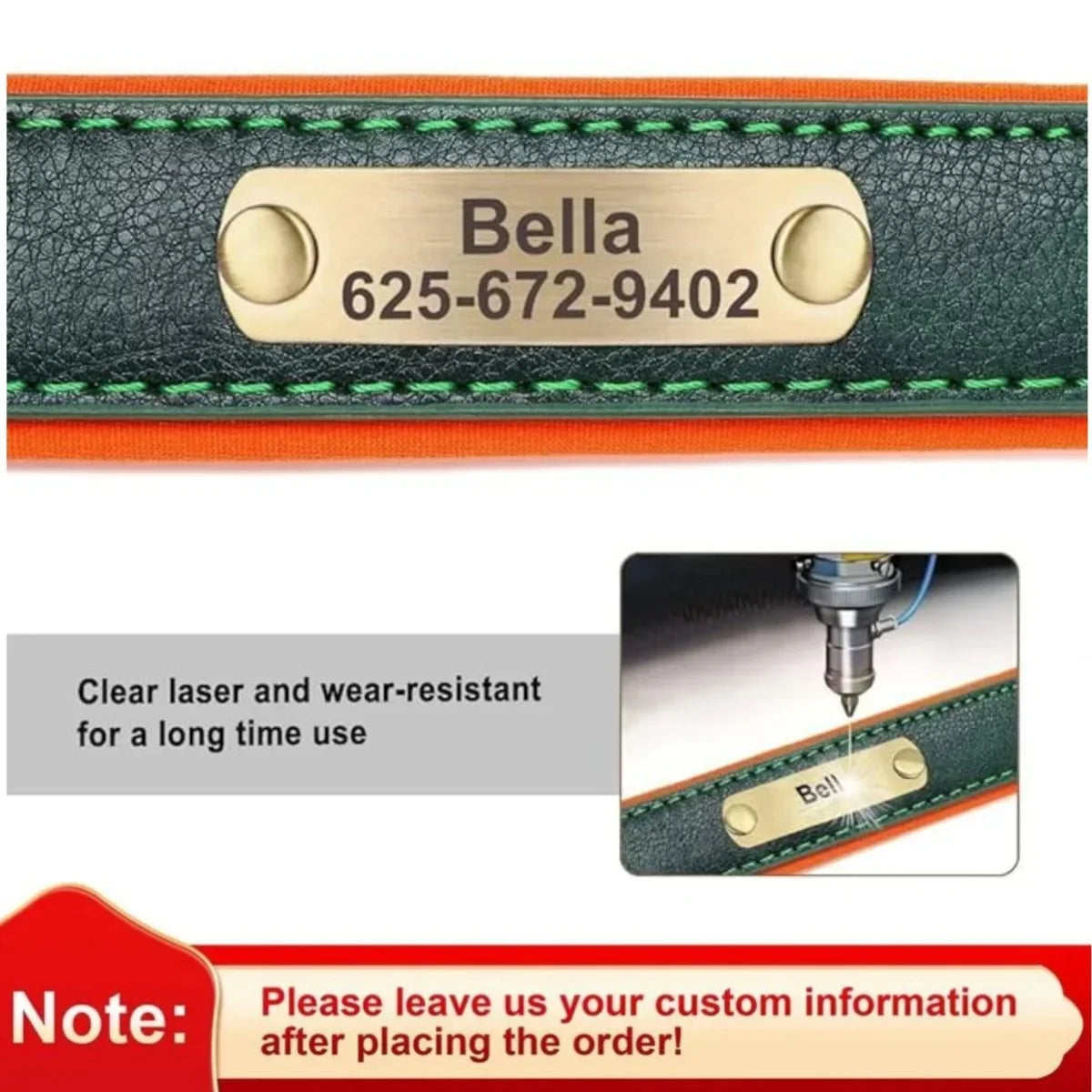 Personalized Leash Custom Dog Collar PU Leather Pet Dog Tag Collars Free Engraved Nameplate For Small Medium Large Dogs Pitbull