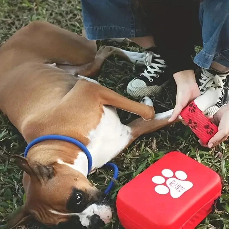 Compact pet First Aid kit for dogs and cats - emergency supplies, camping and backpacks