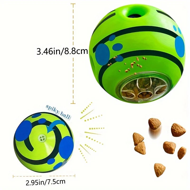 Interactive Dog Ball Toys, 2-Pack – Durable Squeaky Plastic Balls for All Dog Breeds & Sizes, No Batteries Needed – Pet Treat Dispenser Toys for Boredom Relief, Foraging and Training