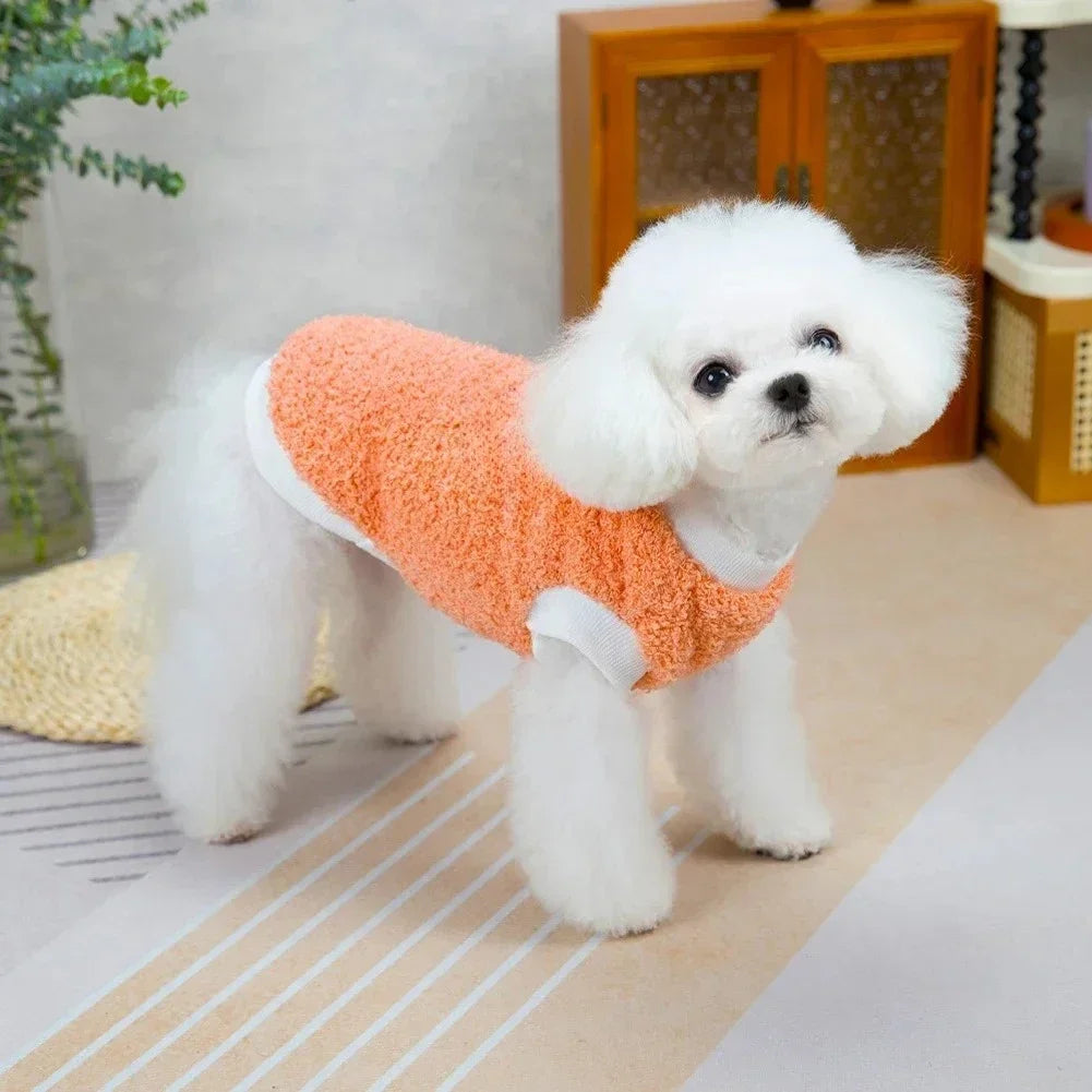 Winter Warm Plush Pet Vest: Jacket/Sweater for Small-Medium Dogs & Cats
