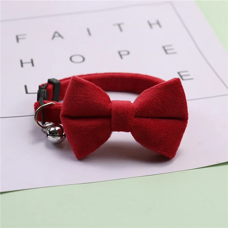 Pet Collars Pet Bow Bell Collars Cute Cat Collars Pets Supplies Multicolor Adjustable Pets Dressing Tool Pet Accessories Cats