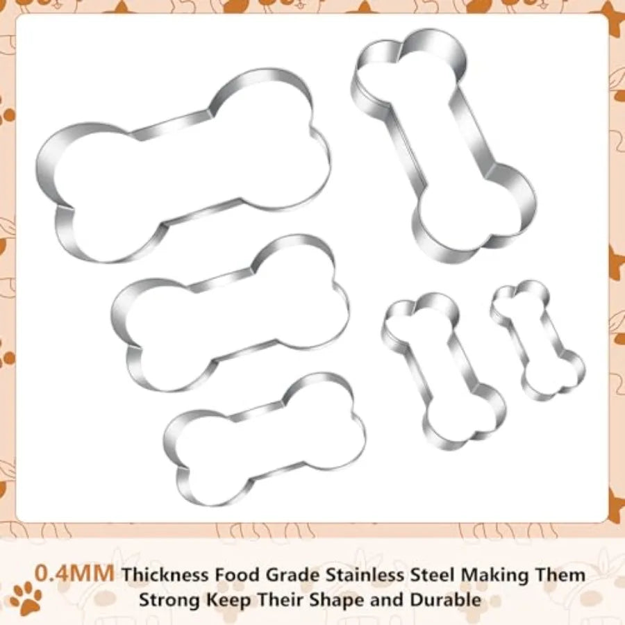 Dog treats cutters set 6 pieces dog cookie cutter sets with different sizes mini small medium big cut out for homemade treats a