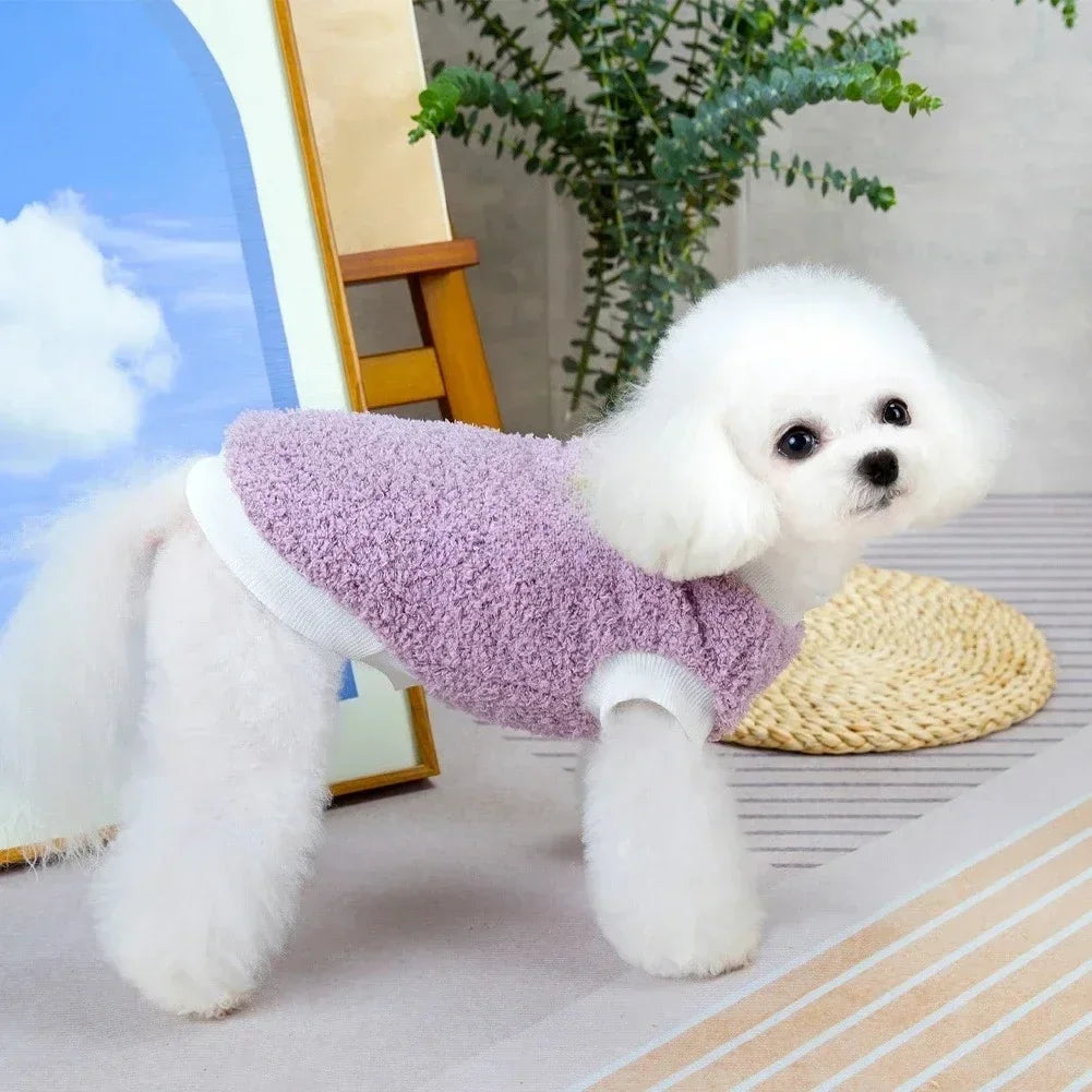 Winter Warm Plush Pet Vest: Jacket/Sweater for Small-Medium Dogs & Cats