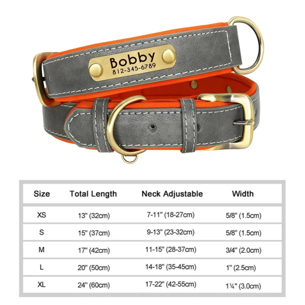 Personalized Leash Custom Dog Collar PU Leather Pet Dog Tag Collars Free Engraved Nameplate For Small Medium Large Dogs Pitbull