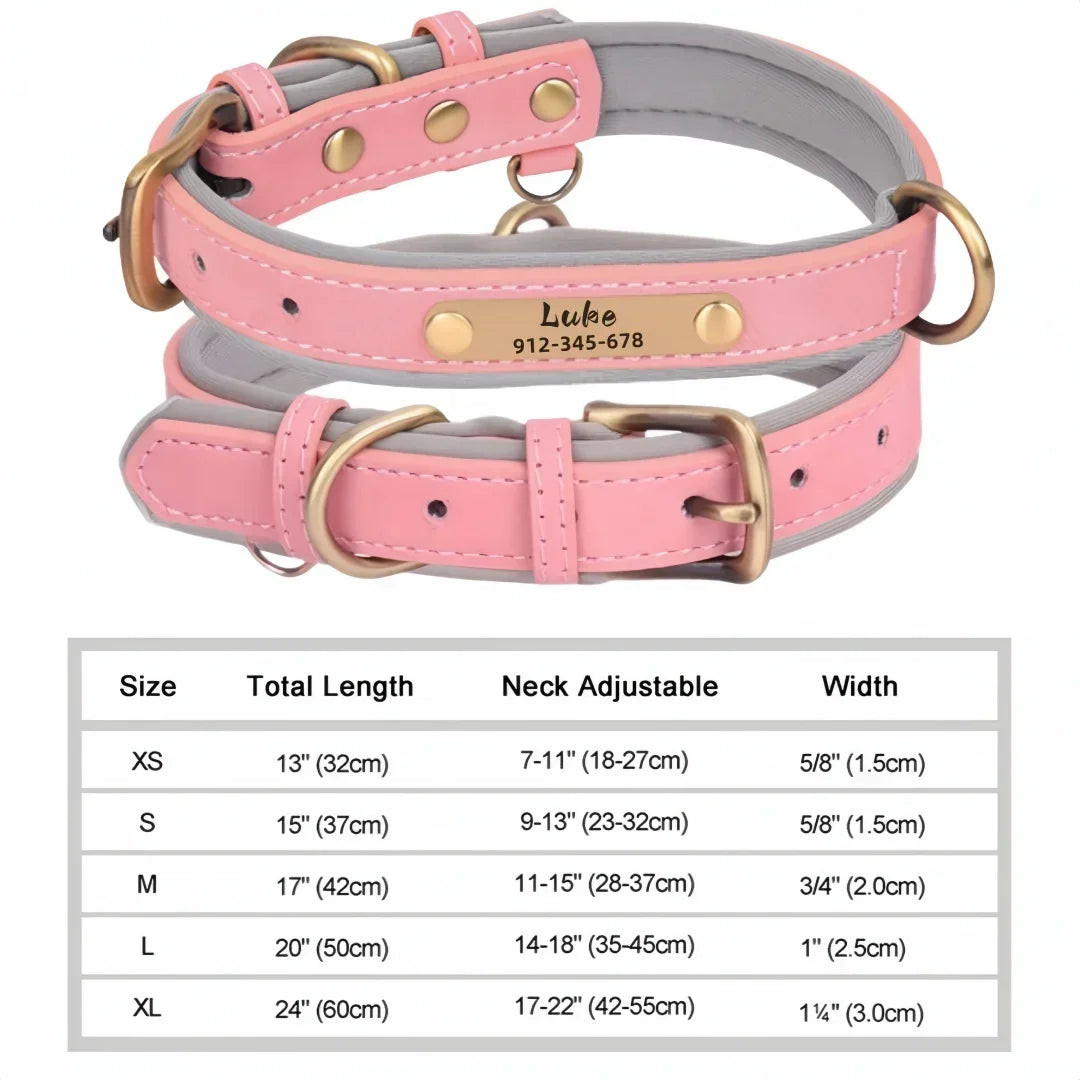 Personalized Leash Custom Dog Collar PU Leather Pet Dog Tag Collars Free Engraved Nameplate For Small Medium Large Dogs Pitbull