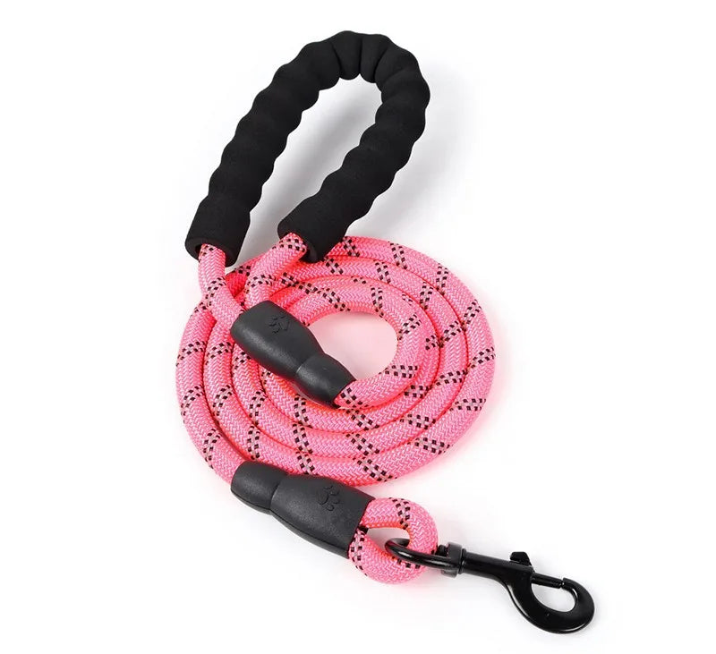 1-3m Reflective Dog Leash With Soft Padded Handle Heavy Duty Traction Rope For Small Dogs Enhance Safety Night Walk Pet Leash
