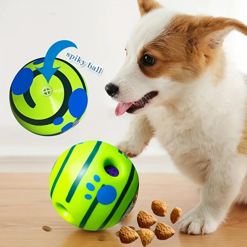 Interactive Dog Ball Toys, 2-Pack – Durable Squeaky Plastic Balls for All Dog Breeds & Sizes, No Batteries Needed – Pet Treat Dispenser Toys for Boredom Relief, Foraging and Training